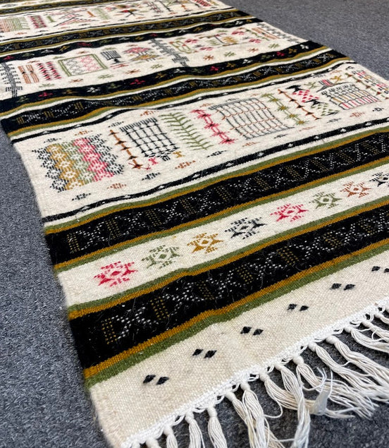 Striped Geometric Turkish Cicim 2'3 x 4'8