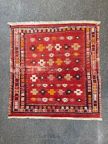 Vintage Square Turkish Cicim 3'3 x 3'4