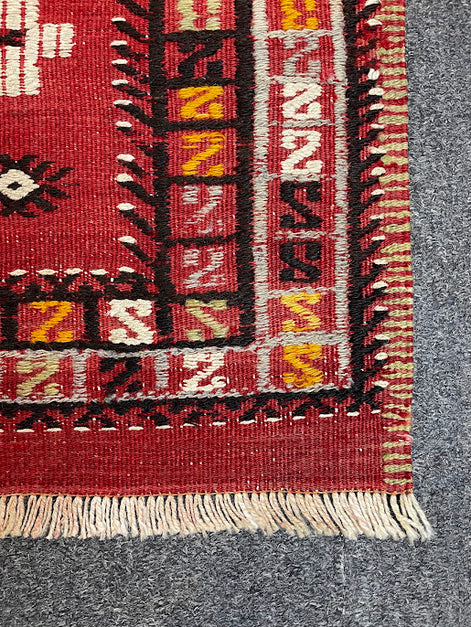 Vintage Square Turkish Cicim 3'3 x 3'4