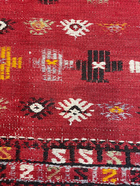 Vintage Square Turkish Cicim 3'3 x 3'4