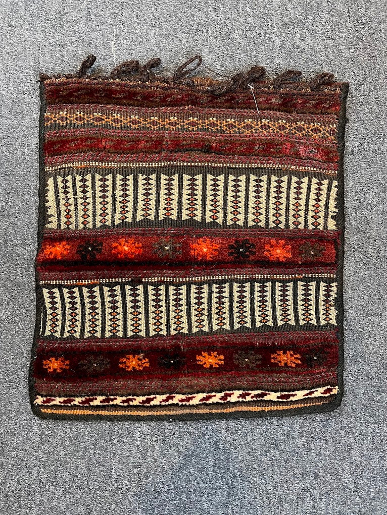 Uzbek Pile/Kilim Combo Grain Bag 1'5 x 1'7