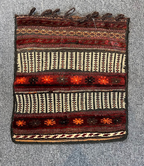 Uzbek Pile/Kilim Combo Grain Bag 1'5 x 1'7