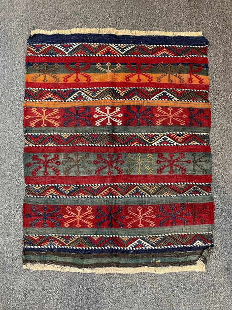 Striped Turkish Cicim 2'5 x 3'1