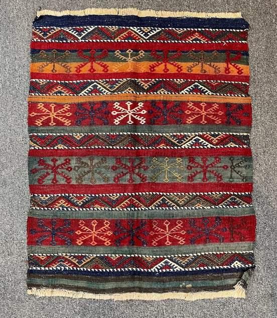 Striped Turkish Cicim 2'5 x 3'1