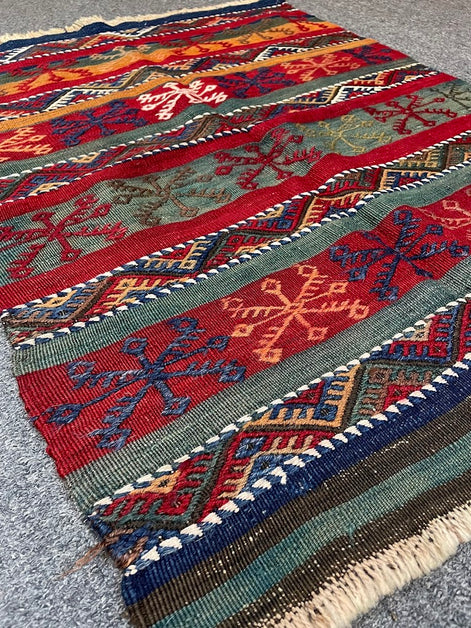 Striped Turkish Cicim 2'5 x 3'1