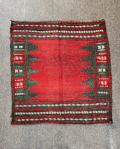 Vintage Afghan Sofra Cicim 3'4 x 3'4