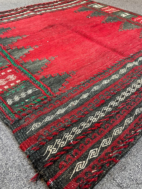 Vintage Afghan Sofra Cicim 3'4 x 3'4