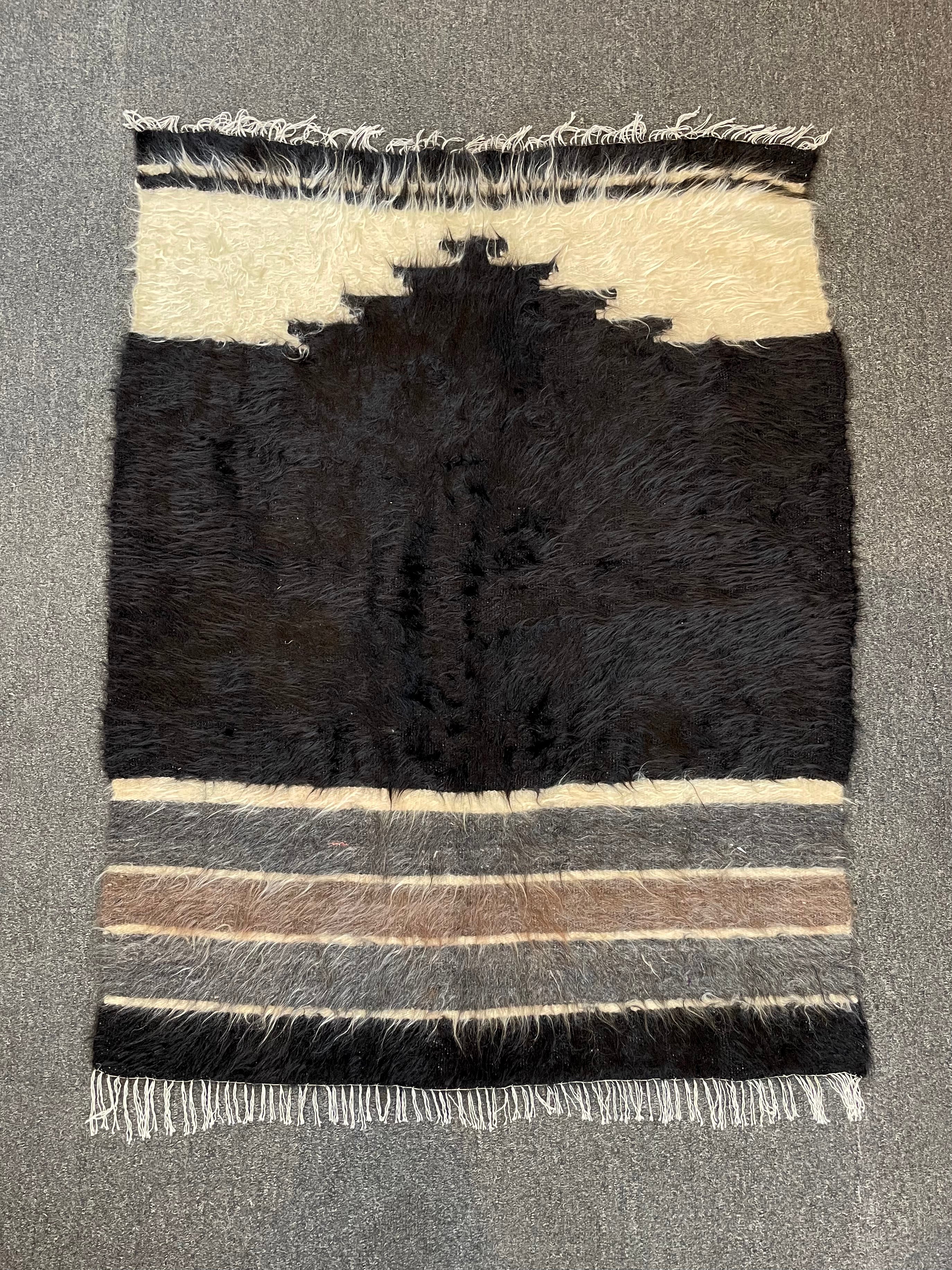 Handwoven Turkish Siirt Kilim/Blanket (Mohair) 2'10 x 3'8