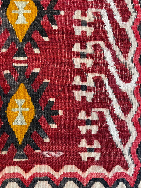 Vintage Turkish Kilim Prayer Rug 3'2 x 4'9