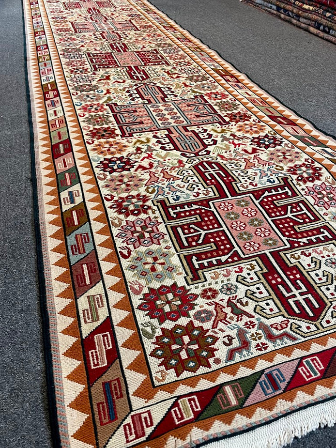 Silk Shahsevan Sumak Rug Iranian Shasavan Sumak 2'8 x 9'7 – Woven History & Silk Road