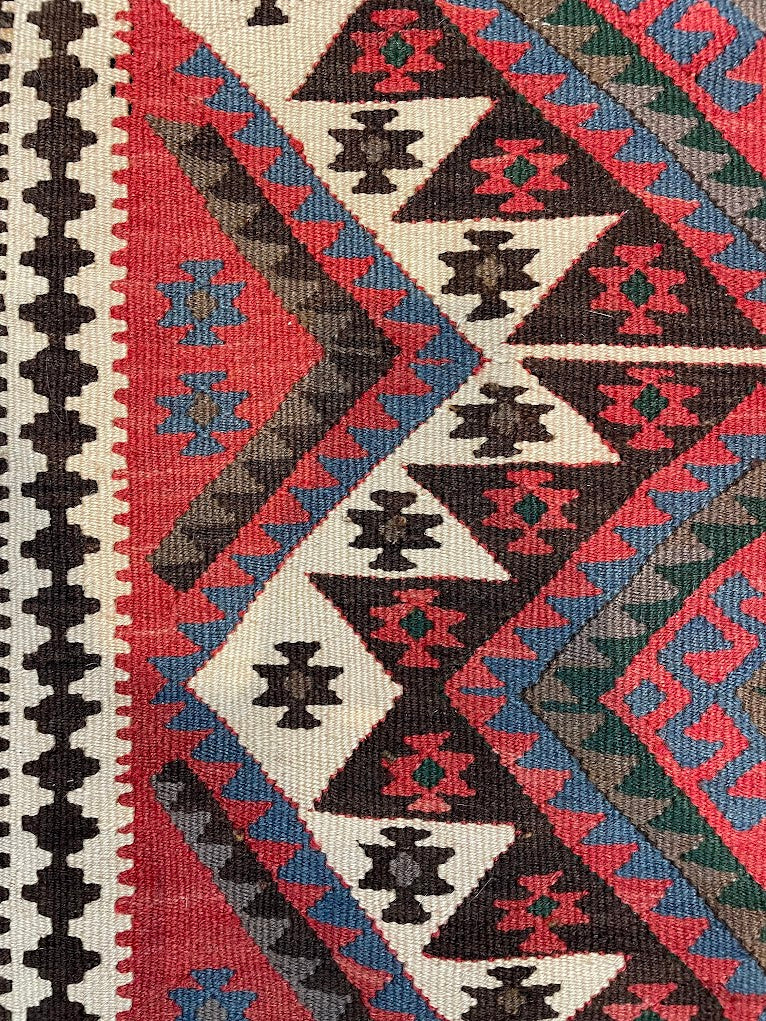 Turkish Geometric Kilim Mini Runner 2'2 x 6'8