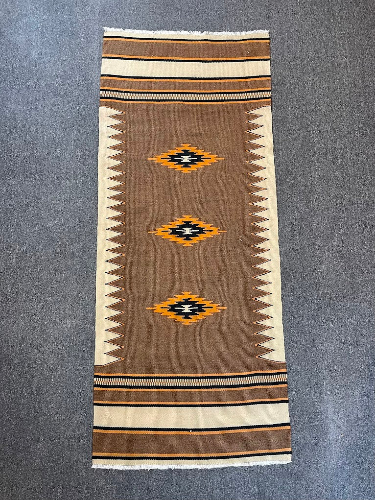 Geometric Turkish Kilim Mini Runner 2'3 x 5'7