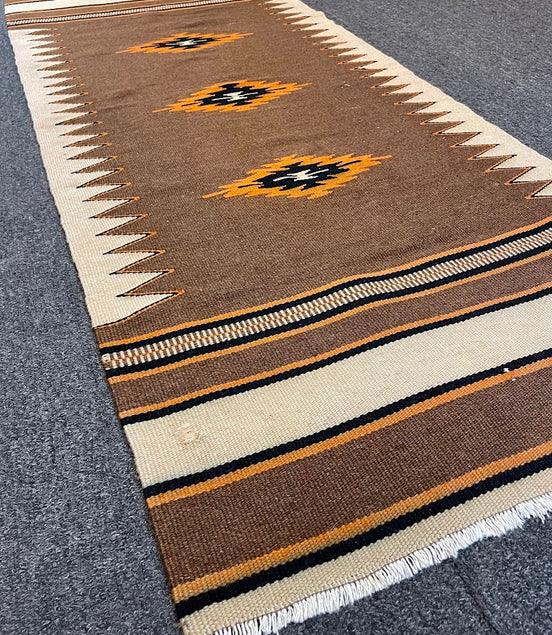 Geometric Turkish Kilim Mini Runner 2'3 x 5'7
