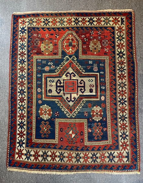 Antique Kazak Prayer Rug 4'0 x 5'0