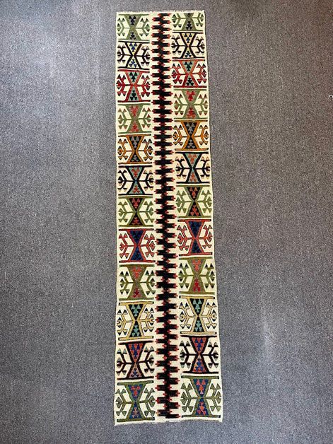 Geometric Turkish Kilim Runner 1'9 x 7'5