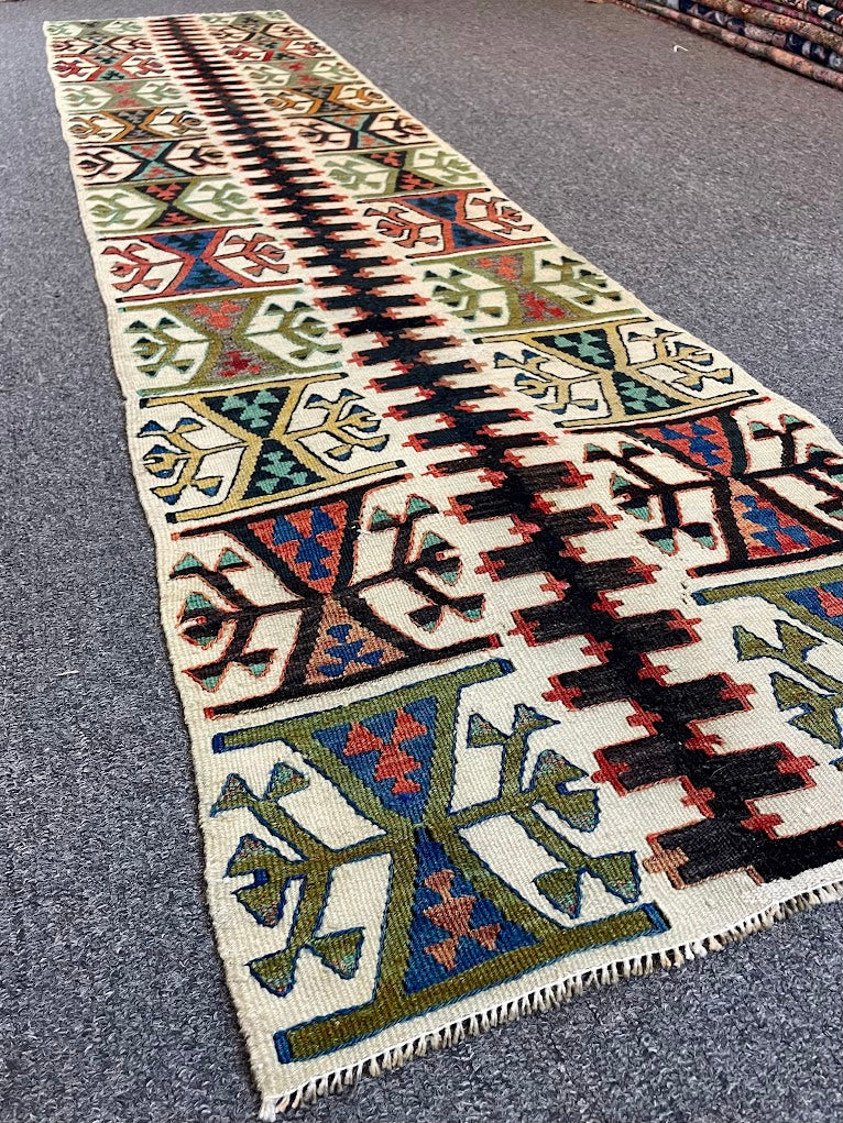 Geometric Turkish Kilim Runner 1'9 x 7'5