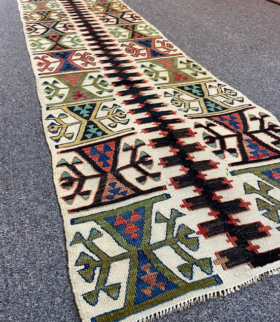 Geometric Turkish Kilim Runner 1'9 x 7'5