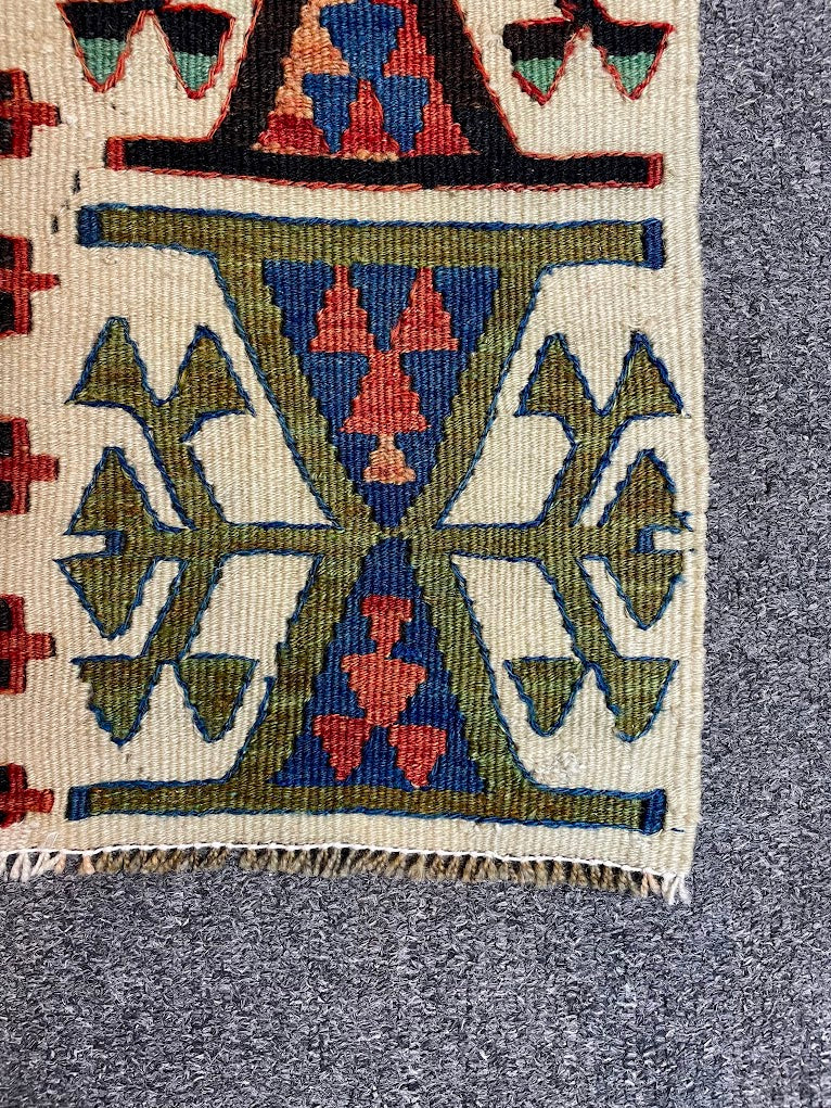 Geometric Turkish Kilim Runner 1'9 x 7'5
