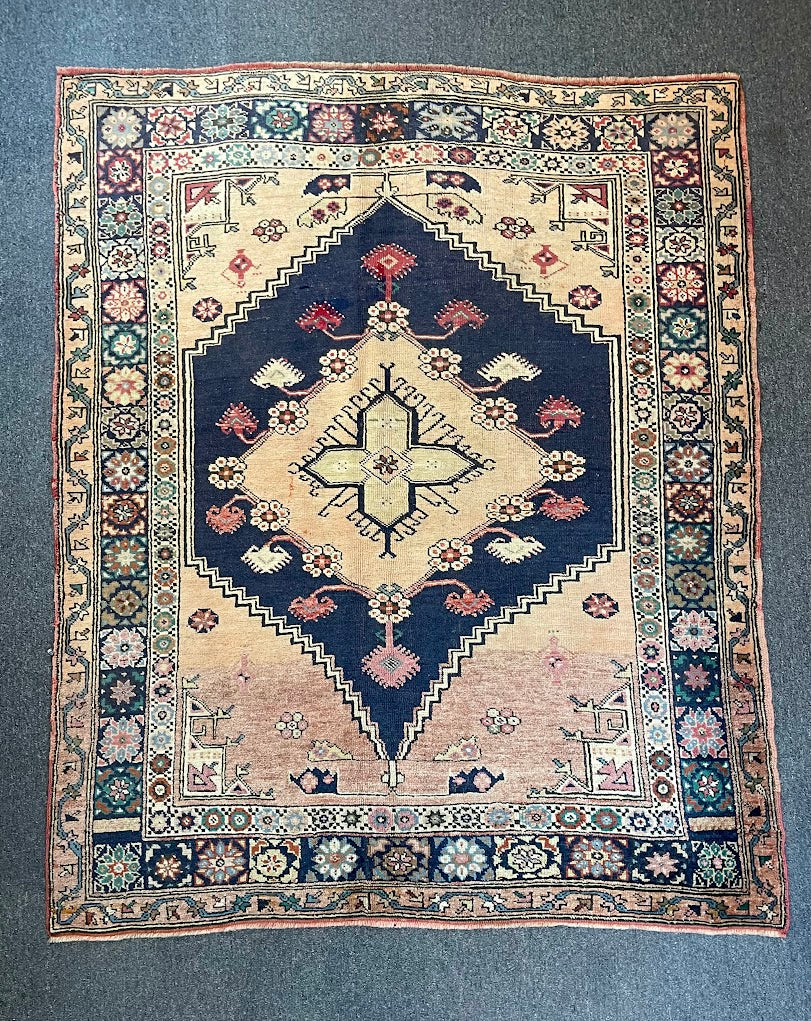 Antique Turkish Bergama 4'10 x 5'11