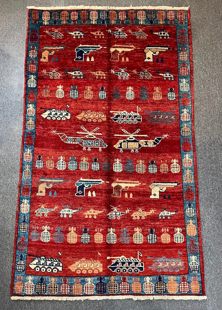 Afghan War Rug 3'10 x 6'4
