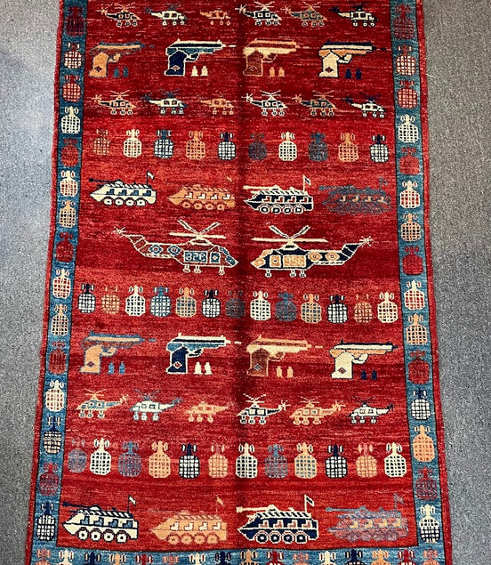 Afghan War Rug 3'10 x 6'4