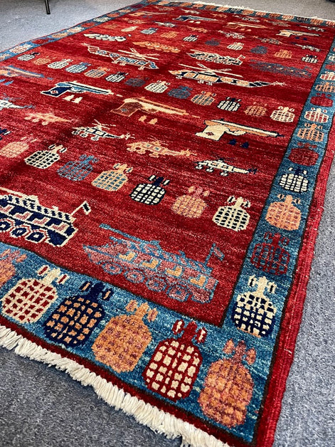 Afghan War Rug 3'10 x 6'4