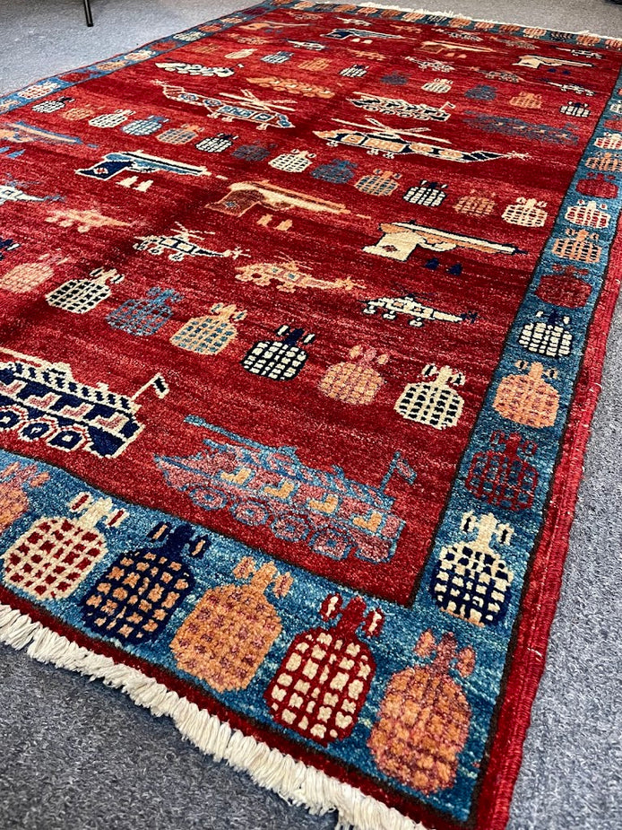 Afghan War Rug 3'10 x 6'4