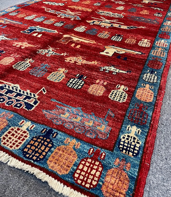 Afghan War Rug 3'10 x 6'4