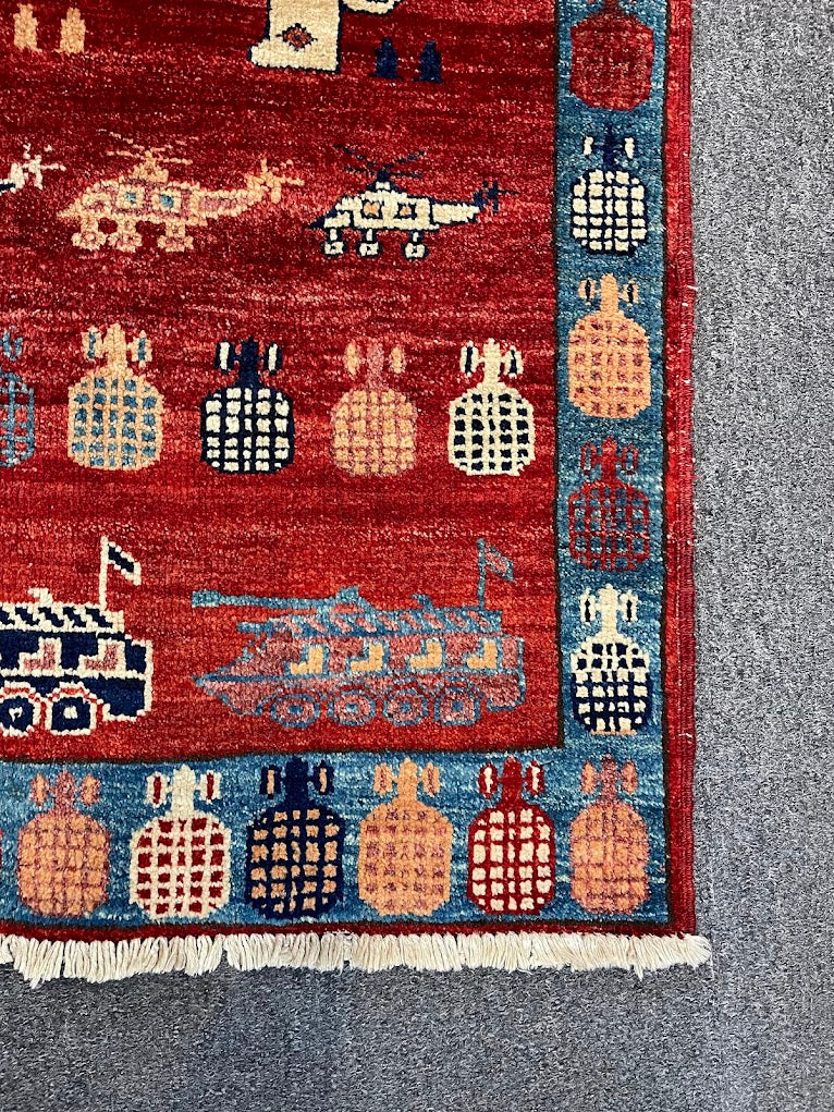 Afghan War Rug 3'10 x 6'4