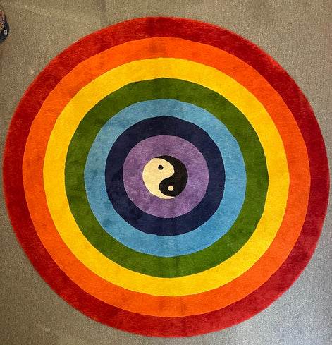 Tibetan Rainbow Yin Yang 6'10 Round