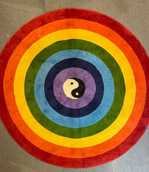 Tibetan Rainbow Yin Yang 6'10 Round