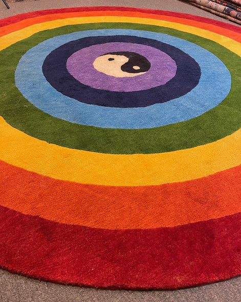 Tibetan Rainbow Yin Yang 6'10 Round