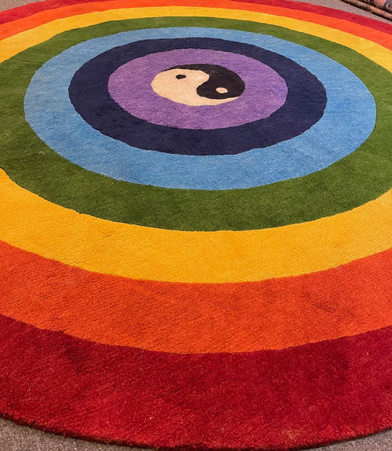 Tibetan Rainbow Yin Yang 6'10 Round