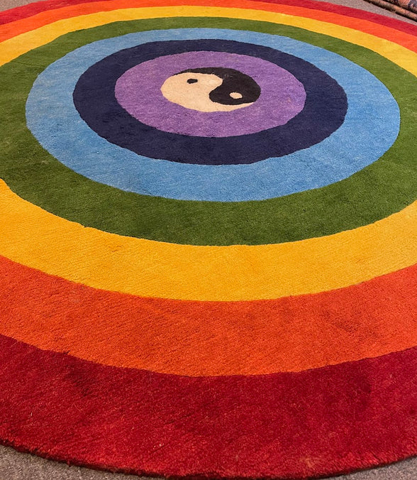 Tibetan Rainbow Yin Yang 6'10 Round