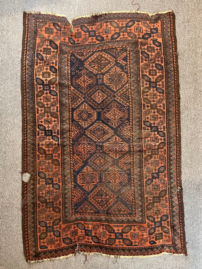 Antique Afghan Baluch 3'8 x 5'8