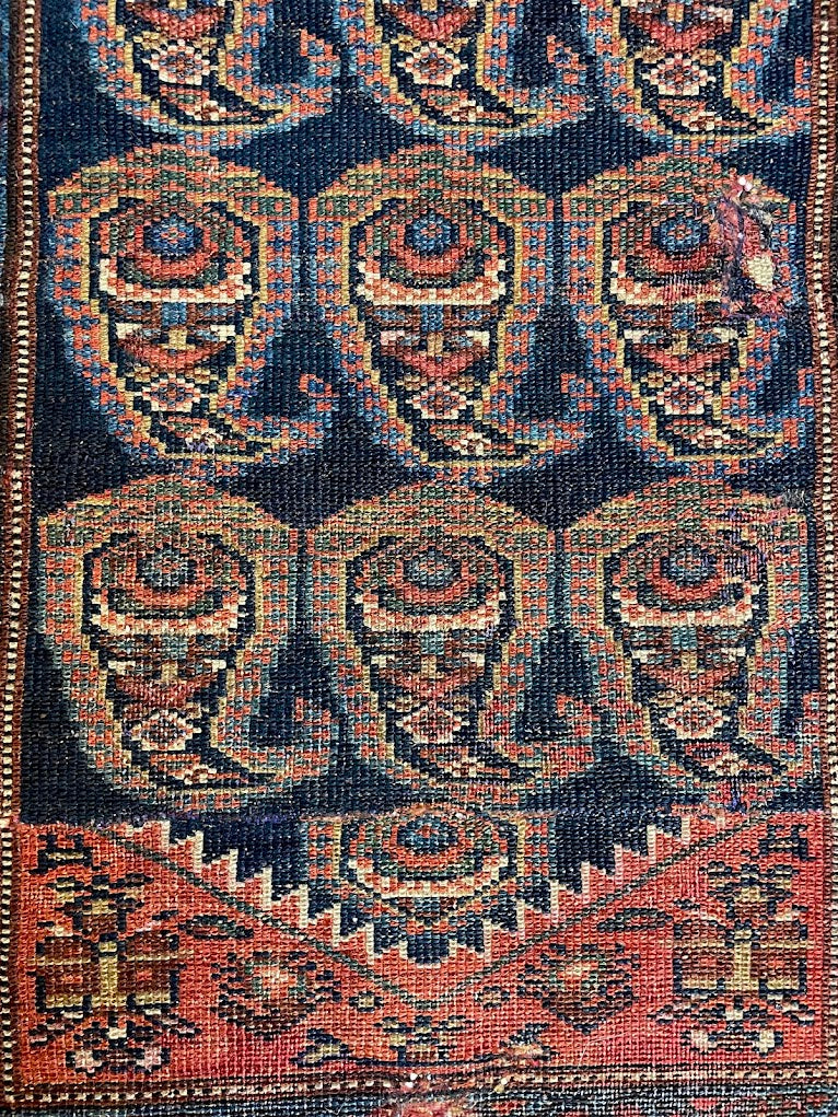 Antique Caucasian Paisley Leaf 2'9 x 12'7