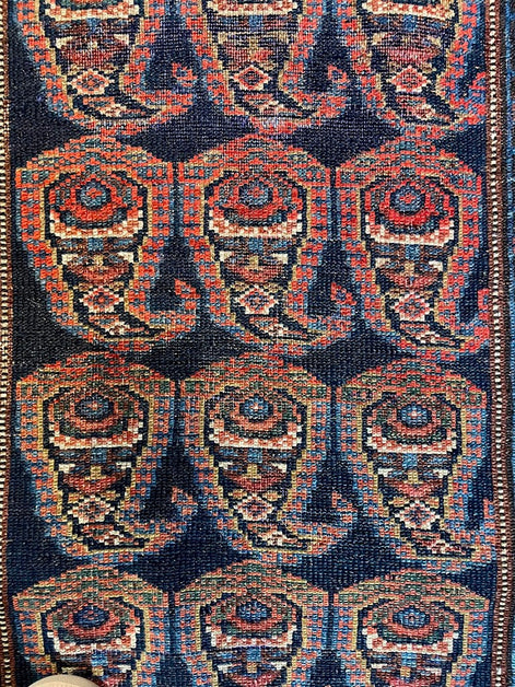 Antique Caucasian Paisley Leaf 2'9 x 12'7