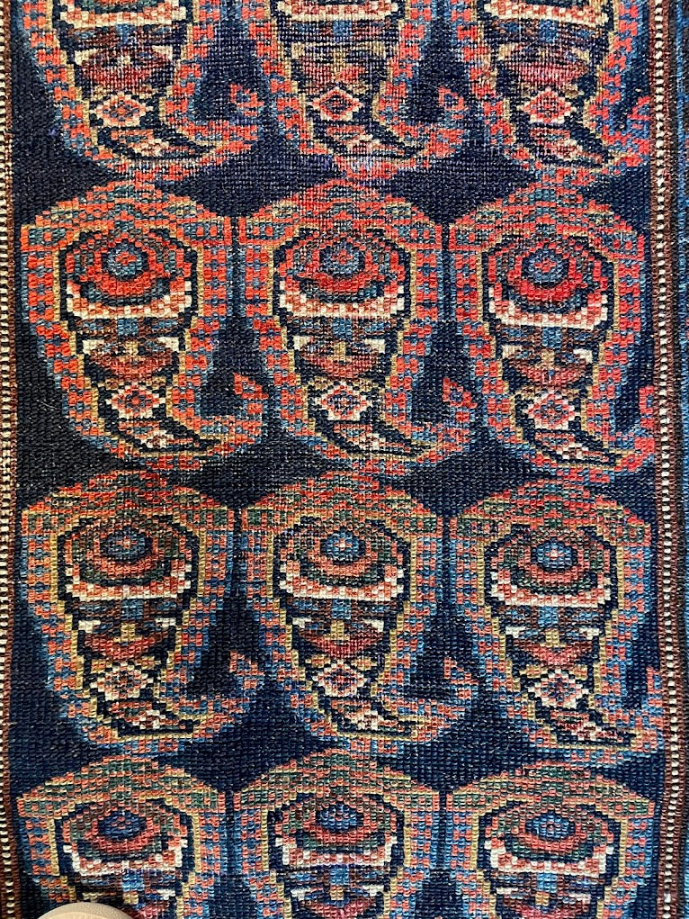 Antique Caucasian Paisley Leaf 2'9 x 12'7