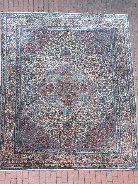 Antique Iranian Lavar Kerman 8'6 x 11'0