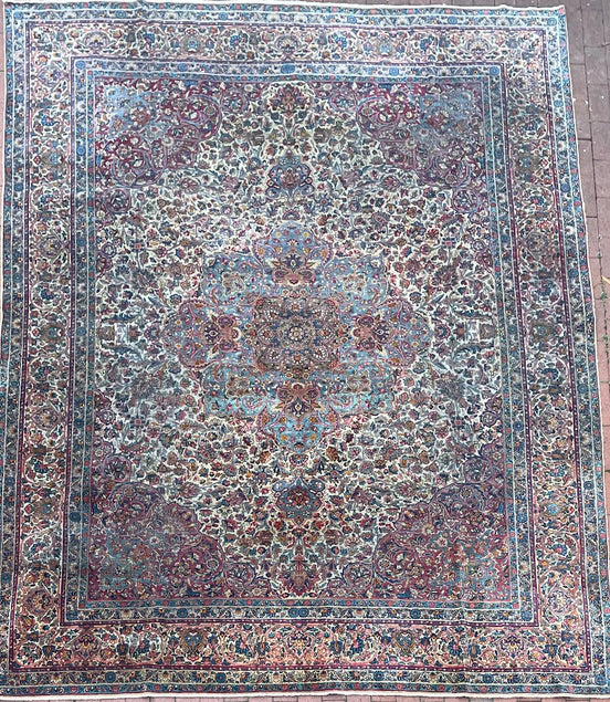 Antique Iranian Lavar Kerman 8'6 x 11'0