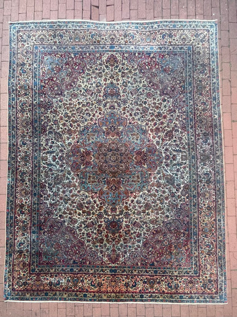 Antique Iranian Lavar Kerman 8'6 x 11'0