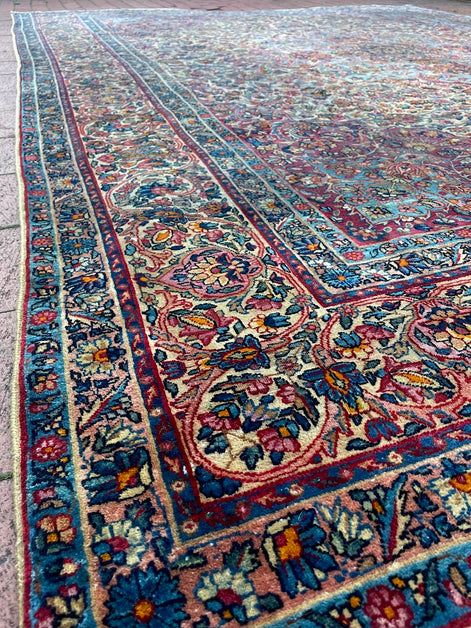 Antique Iranian Lavar Kerman 8'6 x 11'0