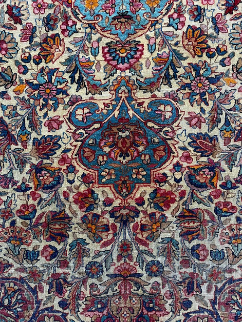 Antique Iranian Lavar Kerman 8'6 x 11'0