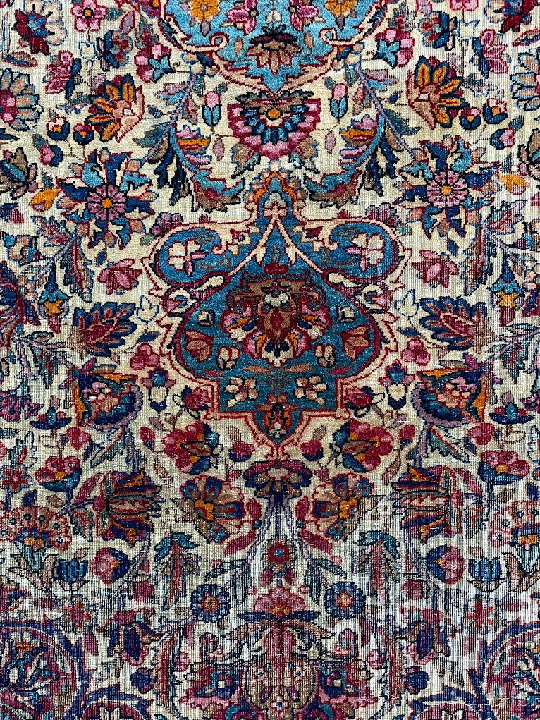 Antique Iranian Lavar Kerman 8'6 x 11'0