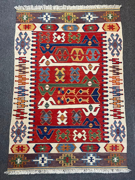 Turkish Nuzumlu Kilim 3'6 x 5'3