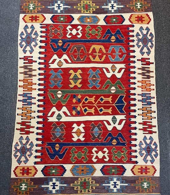 Turkish Nuzumlu Kilim 3'6 x 5'3