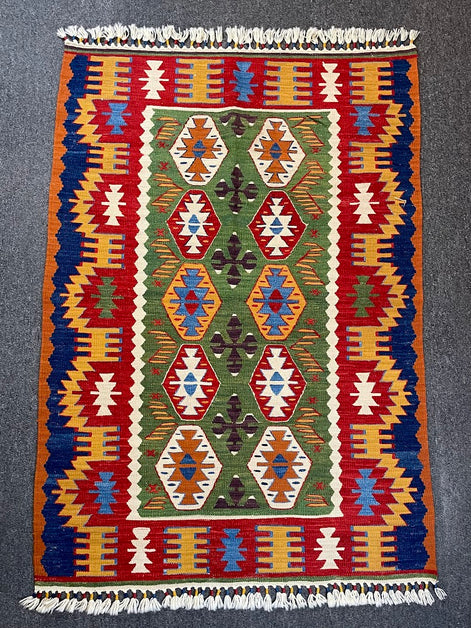 Turkish Nuzumlu Kilim 3'3 x 4'9