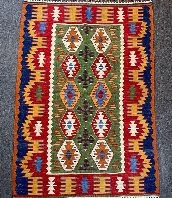 Turkish Nuzumlu Kilim 3'3 x 4'9