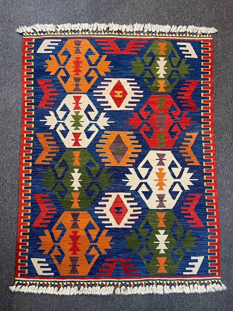 Turkish Nuzumlu Kilim 3'6 x 4'5