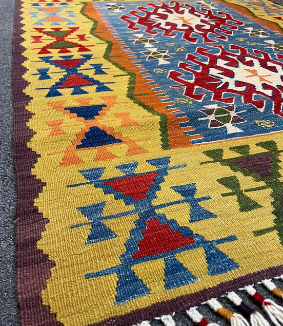 Turkish Nuzumlu Kilim 3'7 x 4'9